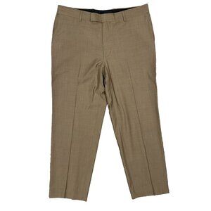 Hugo Boss Dress Pants Guabello Italy 130s Wool Trousers Tan 36x31